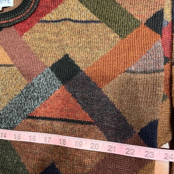 Retro Geometric Pattern 100% Alpaca Wool Large Jumper Sweater by James Meade - Picture 9 of 12